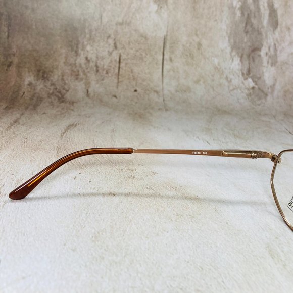 Thornton & Banks Oval Gold & Taupe Brown Eyeglasses Glasses Frames NWOT main image 7